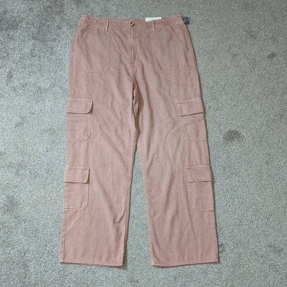 A.N.A. Highest Rise Straight Leg, Cedar Rose Soft Twill Cargo Pants; Size 18 - Picture 1 of 5